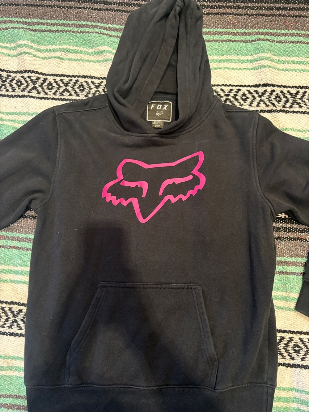 Fox Black Hoodie with Pink Fox Head Logo